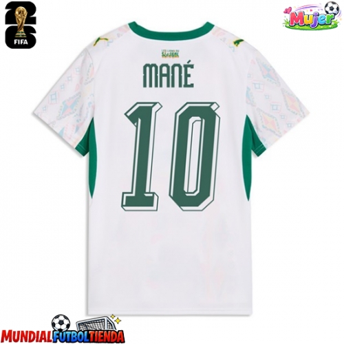 Camiseta Senegal Sadio Mane #10 Primera Equipación Replica Mundial 2026 para mujer mangas cortas